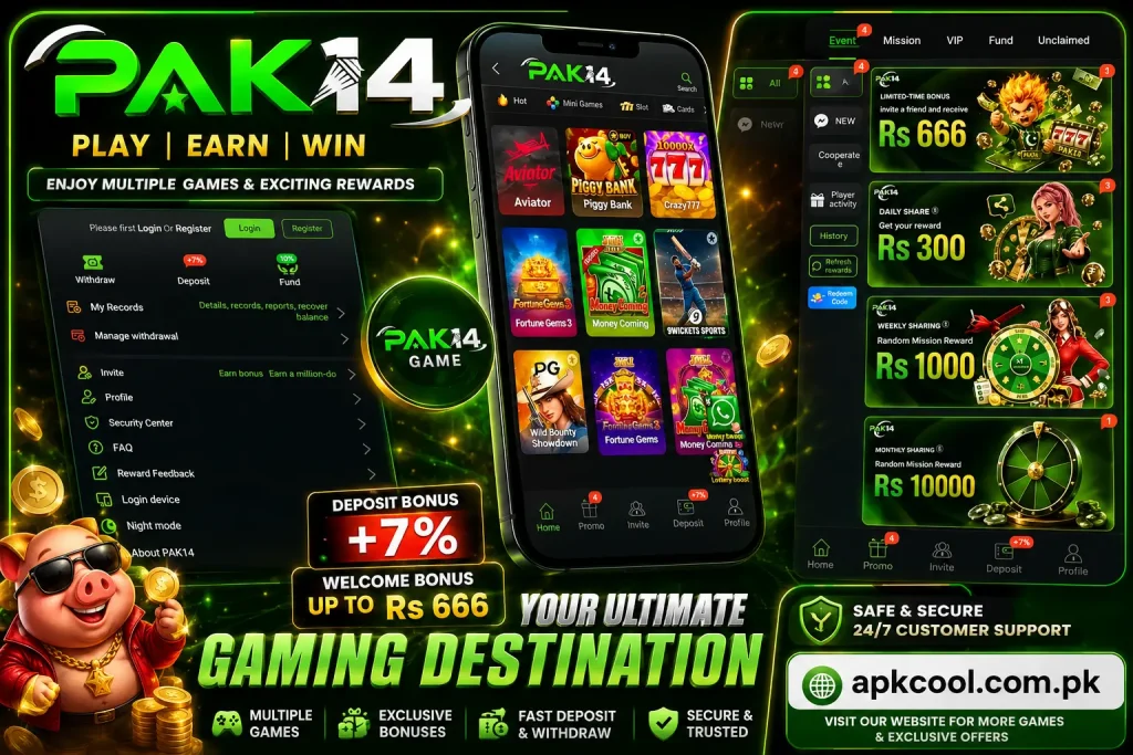 PAK14 Game APK | Download Real Money Platform In Pakistan 2 PAK14 Game thumbnel image