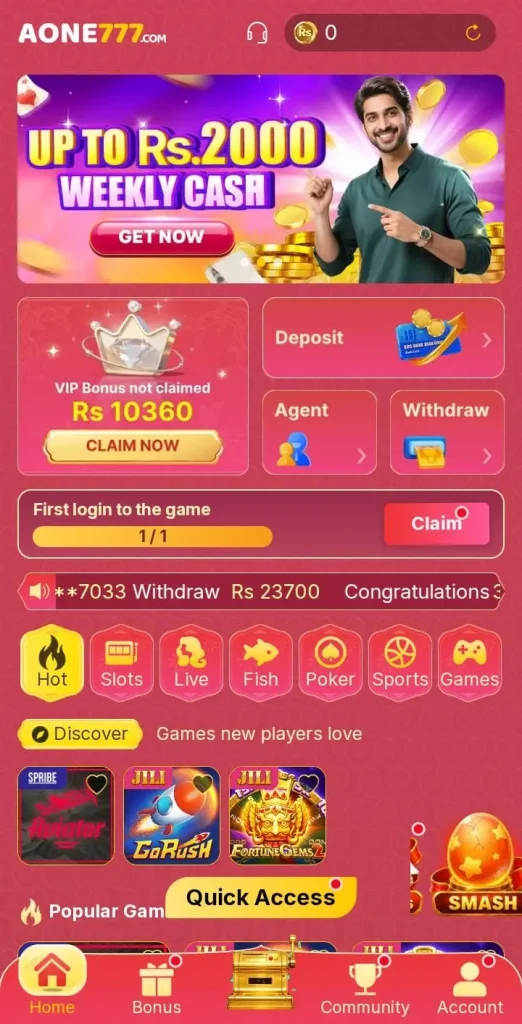 AONE777 Game Download Popular Earning App In Pakistan 2 AONE777 Game screenshot 1